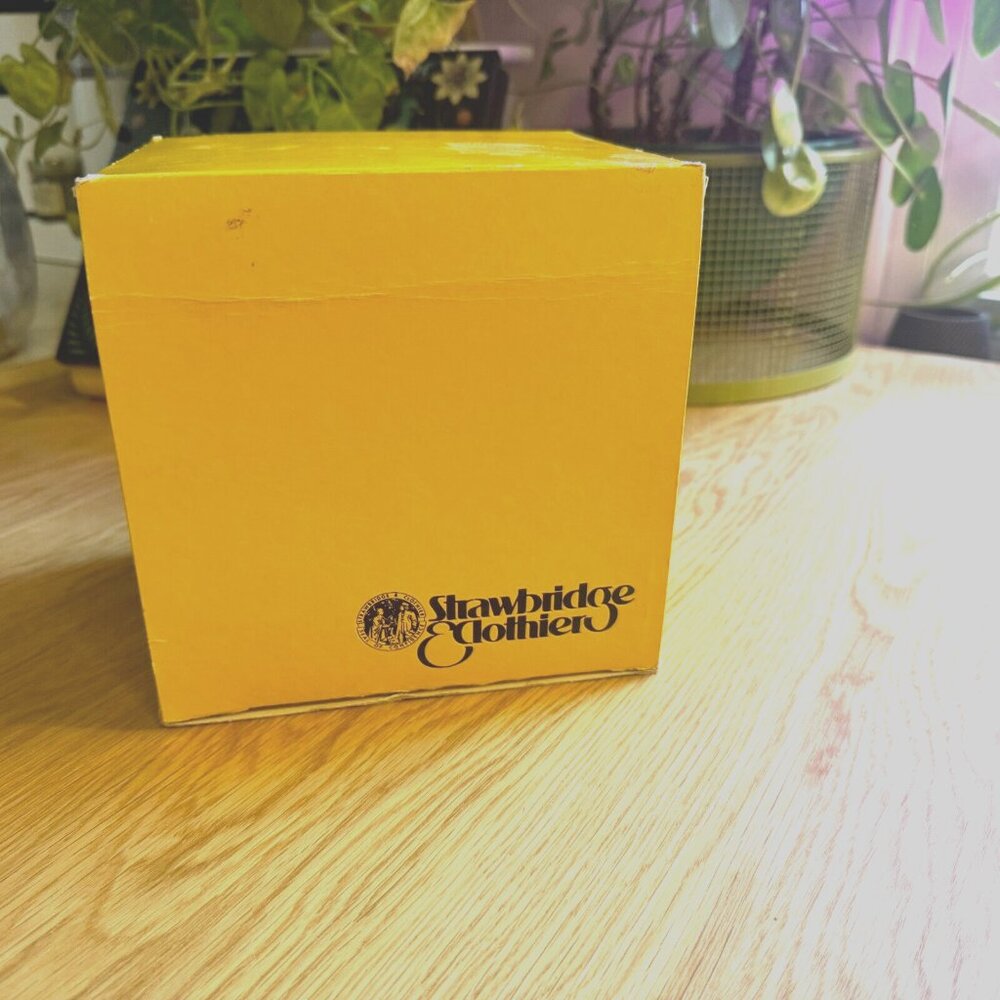 Strawbridge & Clothier Yellow Paper Ephemeral Box, Vintage Circa 1980's-1990's
